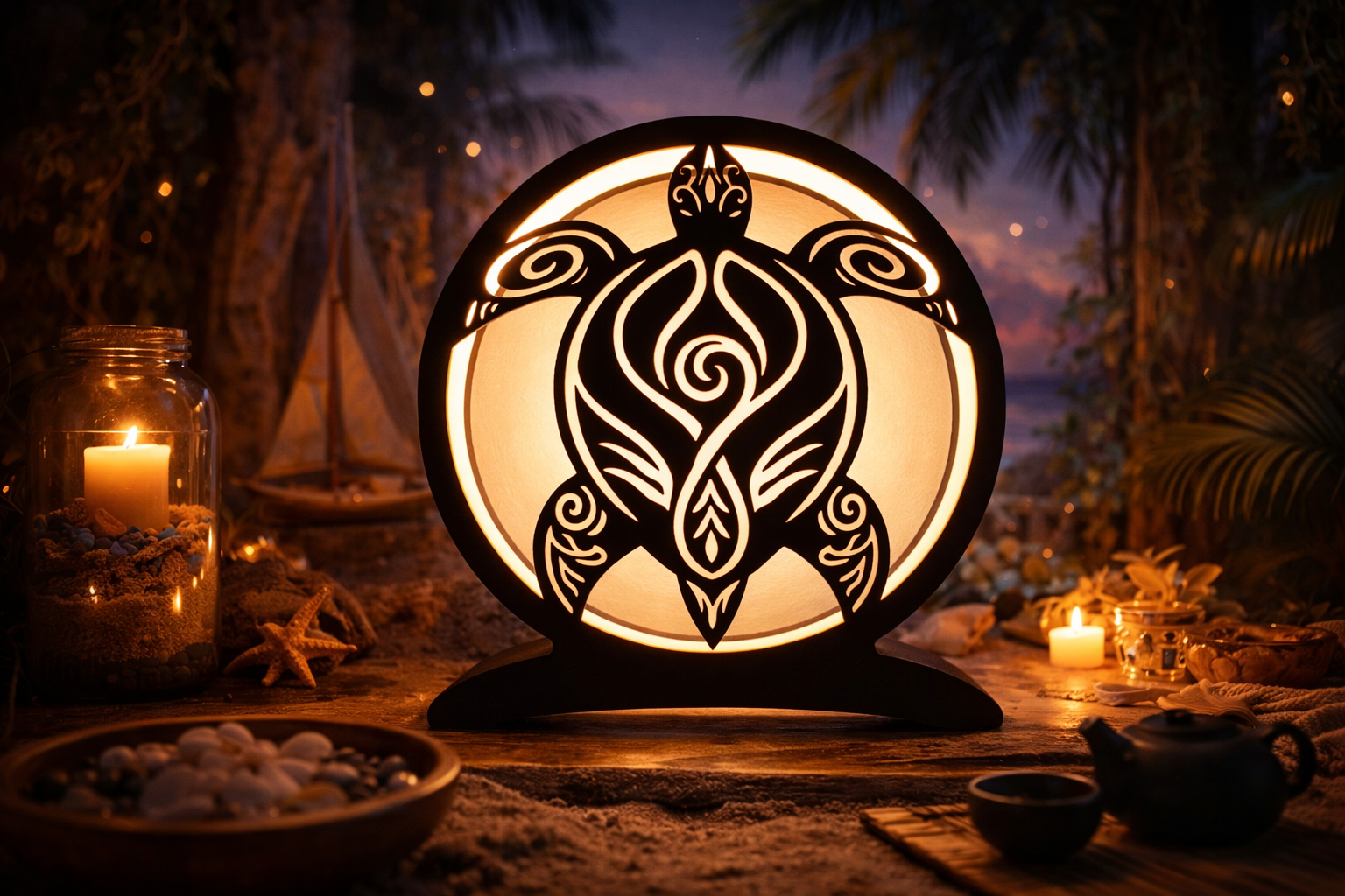 lampe tortue polynésienne
