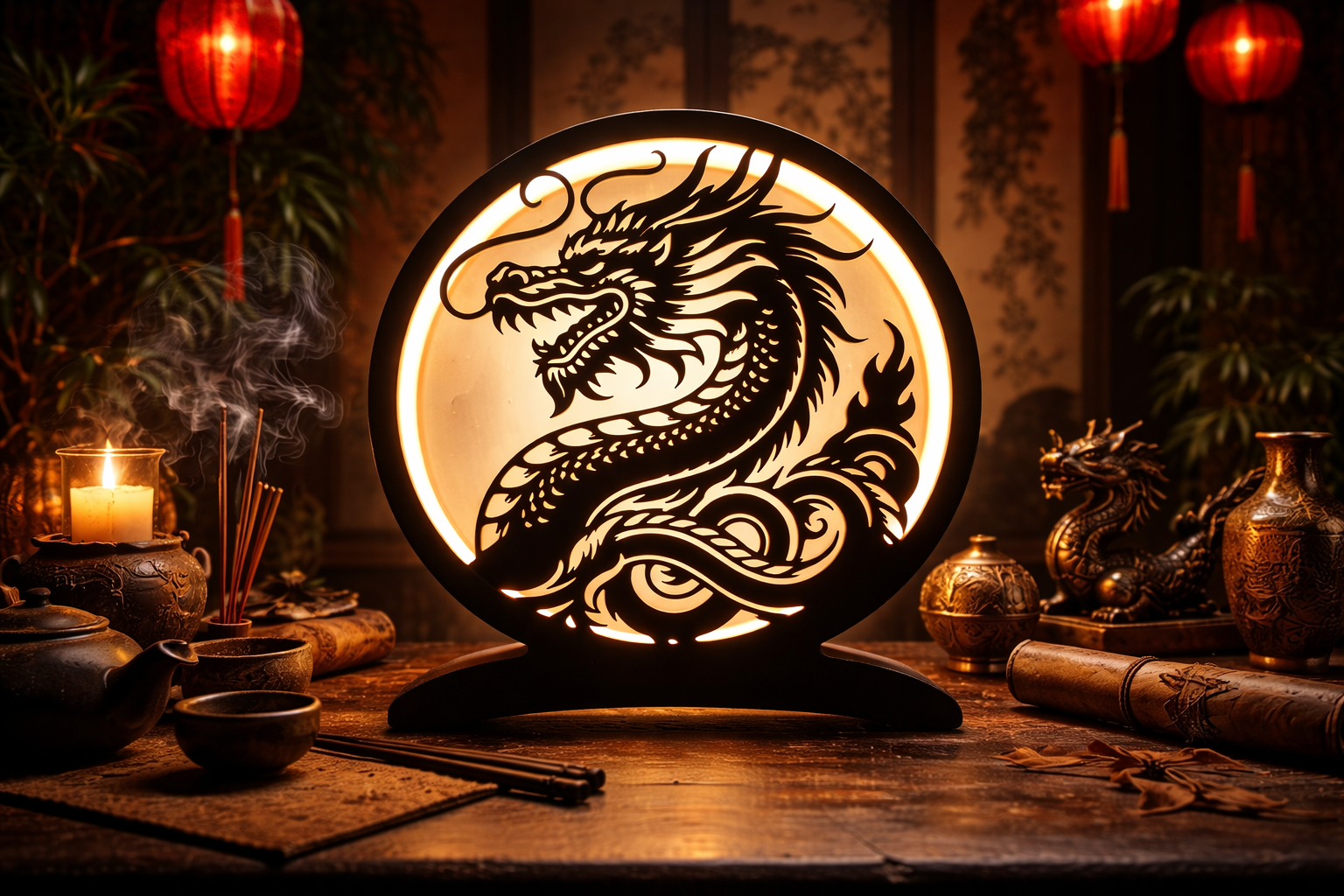 lampe dragon asiatique