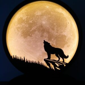 Lampe Loup sous la lune
