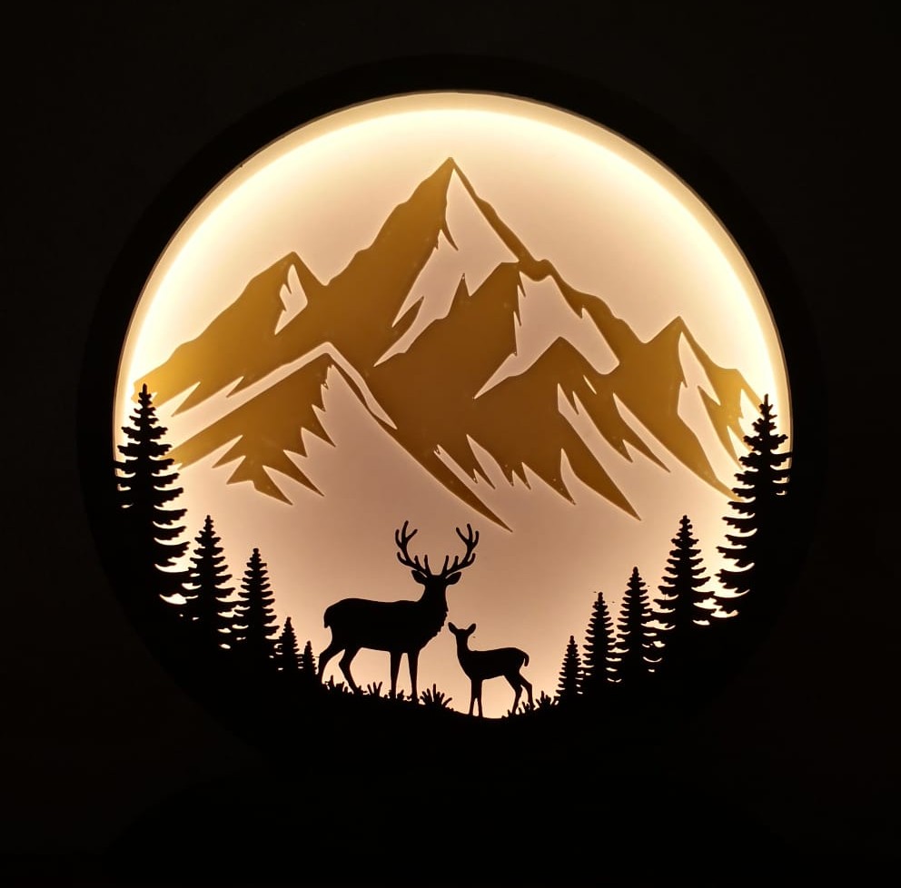 Lampe Forêt et Cerfs de Montagne