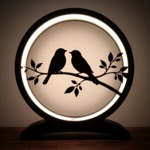 lampe nature apaisante 3D décoration oiseaux