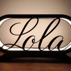 lampe prénom ovale 3d